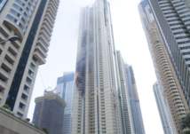 صور .. حريق برج سلافة في دبي