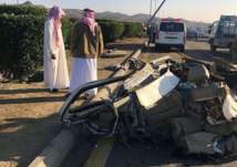 انشطار مركبة إلى نصفين بعد اصطدامها بأخرى في الطائف (صور)