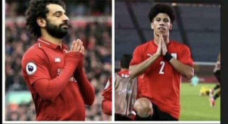 لاعب مصري يحتفل بهدفه على طريقة محمد صلاح